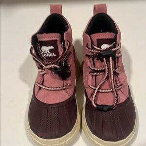 Sorel Pink and Brown Rain & Snow Boots with Durable Design